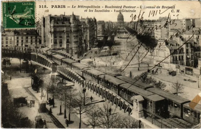 CPA PARIS 15e - Le Métropolitain - Boulevard Pasteur (83927)