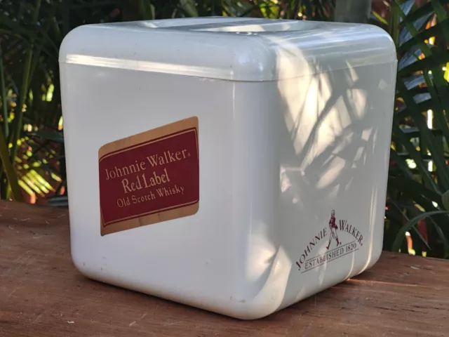 Vintage Johnnie Walker Red Label Old Scotch Whisky White Ice Bucket