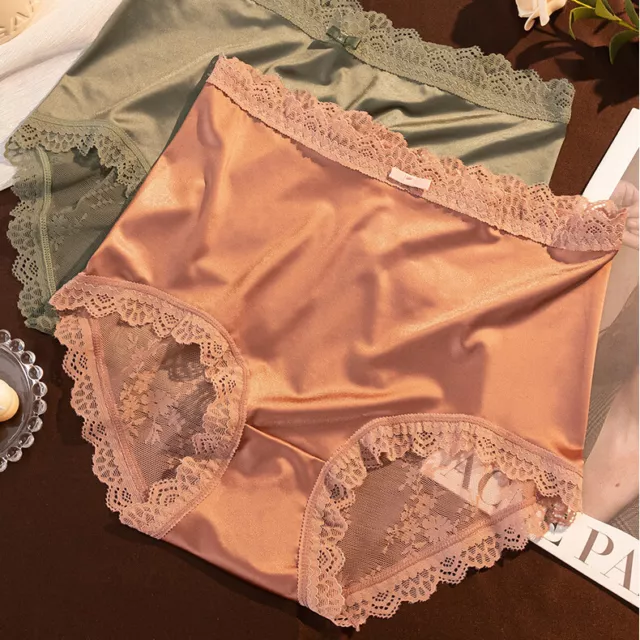S-XL Sexy Women Ladies Satin Silky Briefs Panties Lingerie Underwear  Knickers