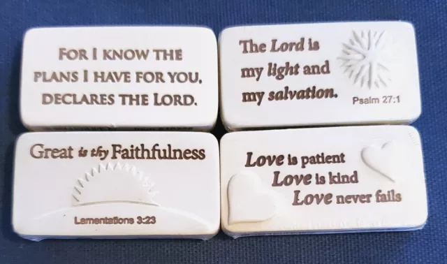 New 4pc Set of 1" AngelStar Inspirational Scripture Tiles