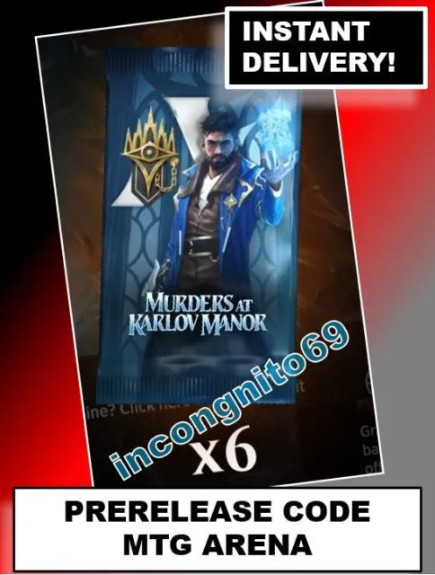 Magic Mtg Mtga Arena Code Card Prerelease 6 Booster Packs Murders Karlov Manor