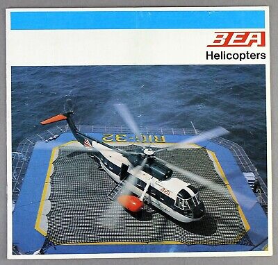 Bea British European Airways Helicopters Vintage Airline Brochure Sikorsky S61N