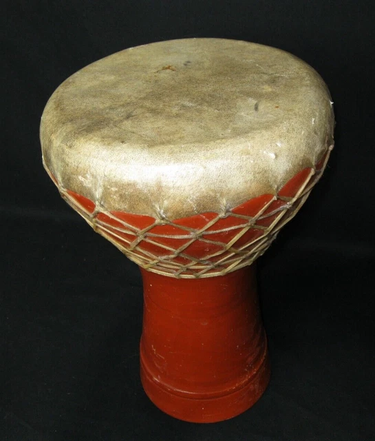 VINTAGE CERAMIC DARBUKA Drum Doumbek With Fish Skin Percussion Drum