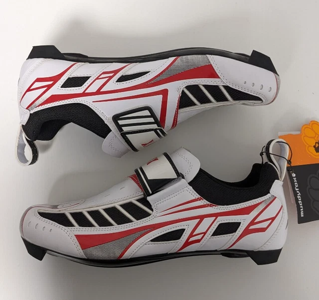 MuddyFox RBS300 Mens Cycling Shoes White/Black/Red Size UK 8.5