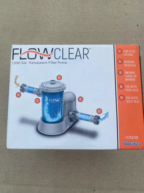 Flowclear 1500 gal Transparent Filter Above - Ground Pool Pump