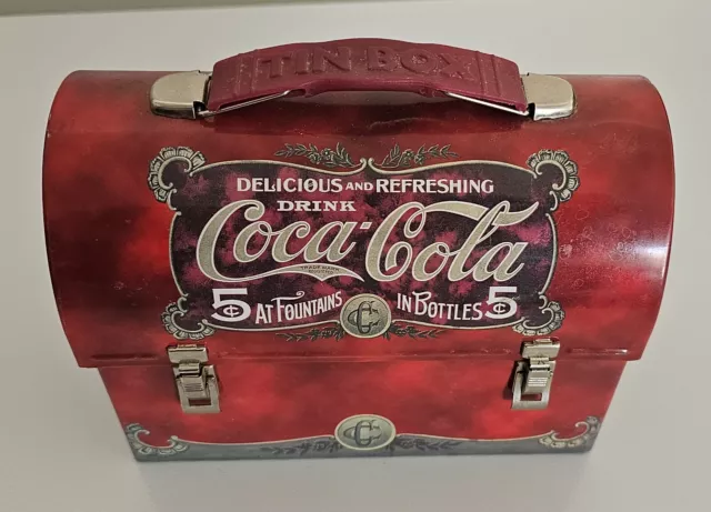 Coca-Cola Red Tin/Metal Domed Lunchbox