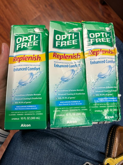 3 - Opti-Free Replenish Multi purpose disinfecting Solution 10oz EXP 12/2025