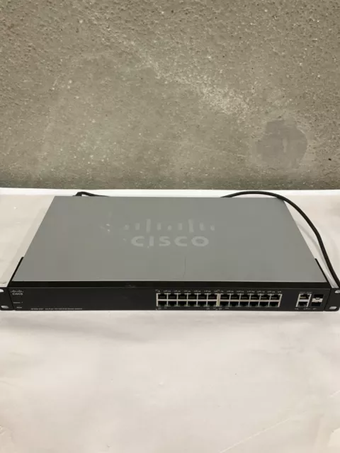 Cisco SF200-24P 24-Port 10/100 PoE Ethernet Managed Smart Network Switch + EARS