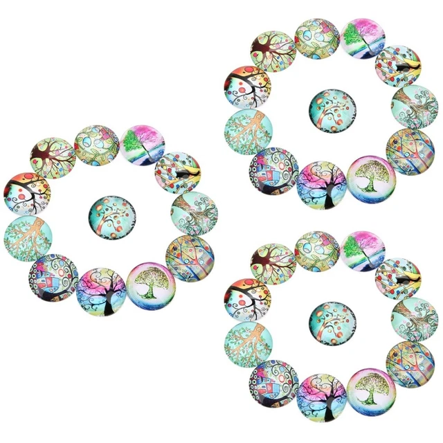 60 PCS Flatback Verzierungen Snap Auf Ohrring Runde Cabochons Fliesen