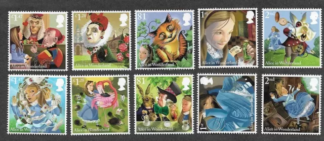 Alice in Wonderland-Great Britain mnh set-2015 singles