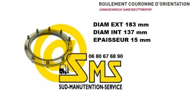 Jungheinrich 77800709 Cuscinetto Di Direzione 137 183 15 MM EMC EMB