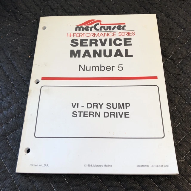 Mercury number 5 service manual 90-840250 1998