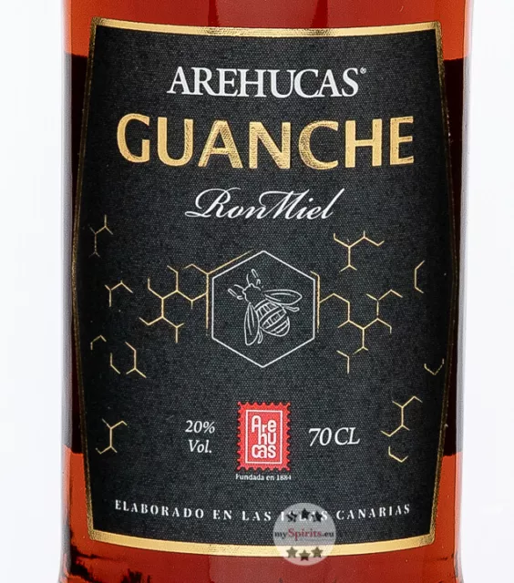 Arehucas Ron Miel Guanche Likör mit Honig & Rum / 20 % Vol. / 0,7 Liter-Flasche 2