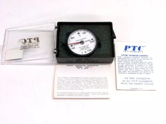 PTC INSTRUMENTS 312F MAGNETIC SURFACE THERMOMETER 0-250 DEG F