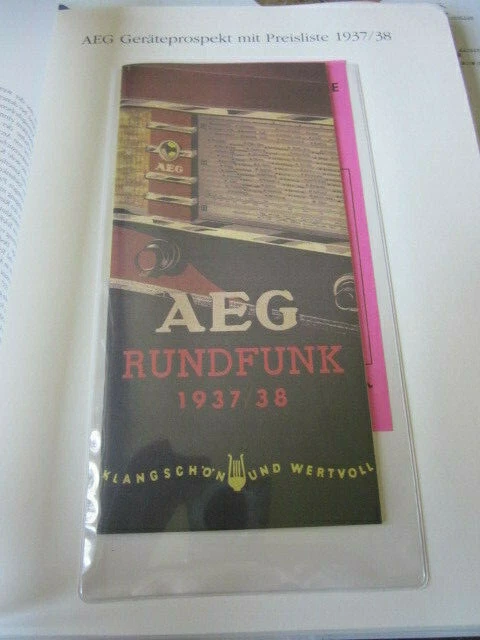 Rundfunk Edition 04 AEG Geräte Prospekt mit Preisliste 1837/38