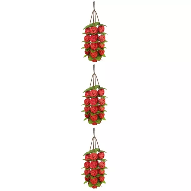 3 Bouquets Parrot Takraw Ball Toy Plastic Hanging Toys Cage Accessories