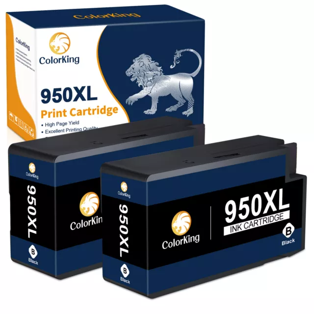 2PK 950XL Black Ink Cartridge for HP Officejet Pro 8610 8615 8620 8625 8630 8600