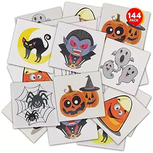 ArtCreativity Halloween Temporary Tattoos for Kids - Pack of 144 - 2 Inch Non-To