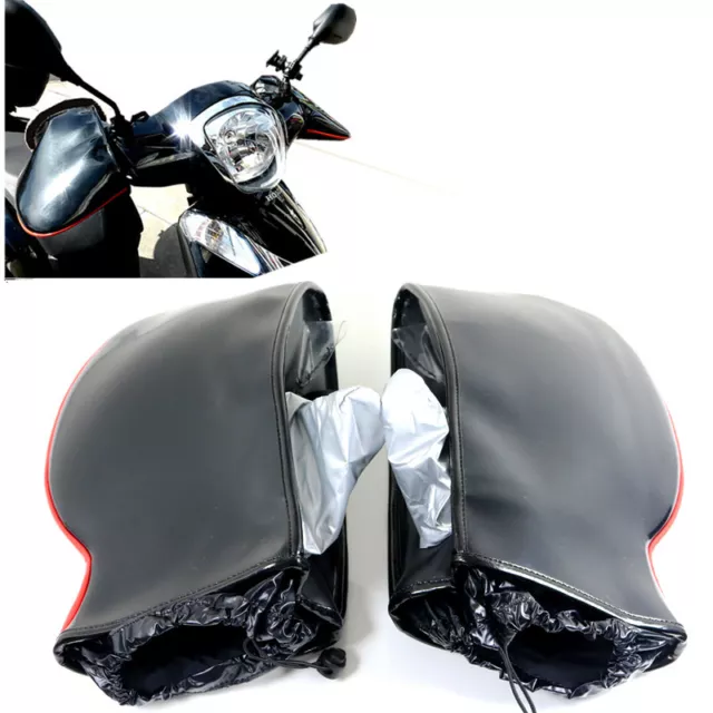 Black WProof Motorcycle Handle Bar Mitts Hand Warmer Motorbike Bar Muffs Gloves