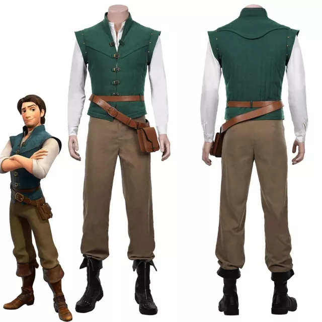 Tangled Cosplay Flynn Rider Cosplay Costume Vest Shirt Halloween Outfits