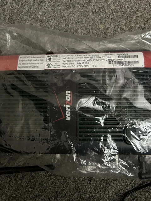 INCOMPLETE Verizon Actiontec MI424WR Fios Advanced Wi-Fi Router - Black/Red
