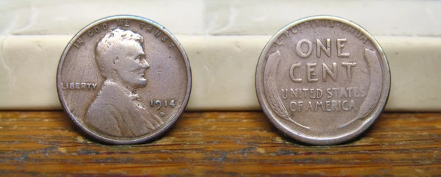 1914 D Lincoln Wheat Penny Cent 1914D Us Coin