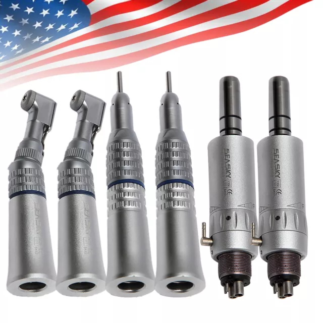 2 Kits USA Dental Slow Speed Handpieces Complete Kit fit NSK E-type motor 4-Hole