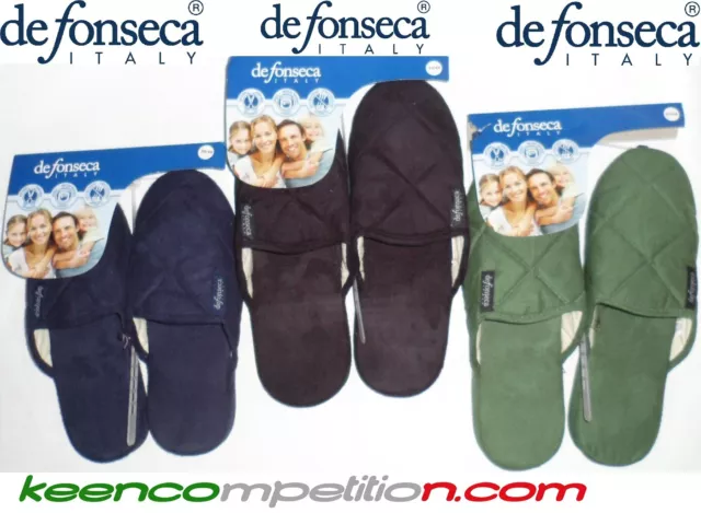 ★ De Fonseca Pantofole Da Uomo Ciabatte Tessuto Invernale Blu Nero Verde ★