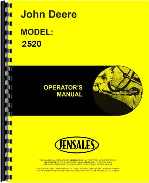 John Deere 2520 Tractor Operators Manual (JD-O-OMR38620)
