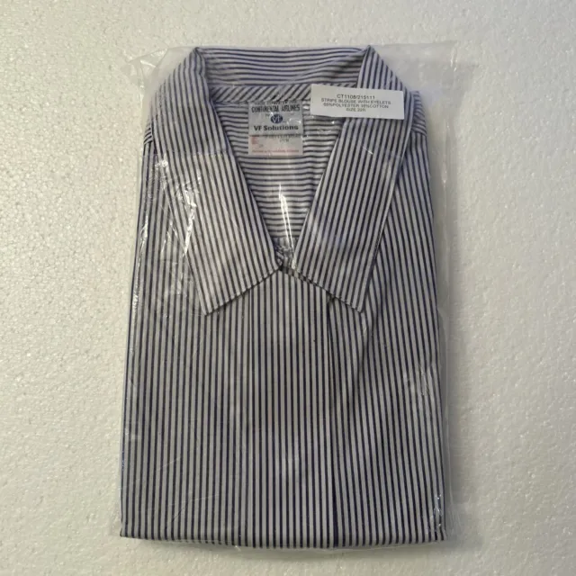 CONTINENTAL EXPRESS AIRLINES Stripe Blouse Size 24R Short Sleeve -New Old Stock
