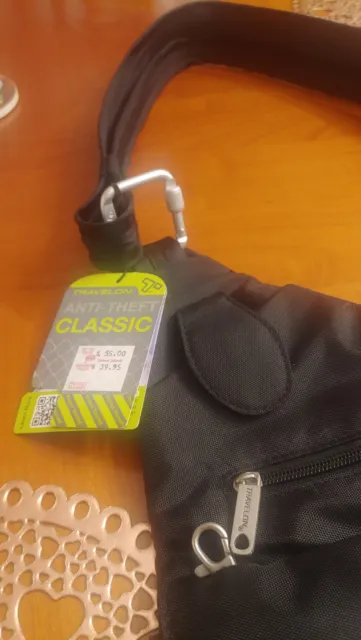 TRAVELON  Purse CLASSIC TRAVEL Black Polyester RFID Anti-theft Crossbody Bag