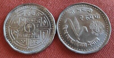 Nepal 2 Rupees 1981 Fao Wheat World Food Day Unc New Coin G95