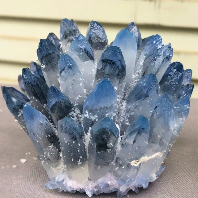 432g  New Find blue Phantom Quartz Crystal Cluster Mineral Specimen Healing 6
