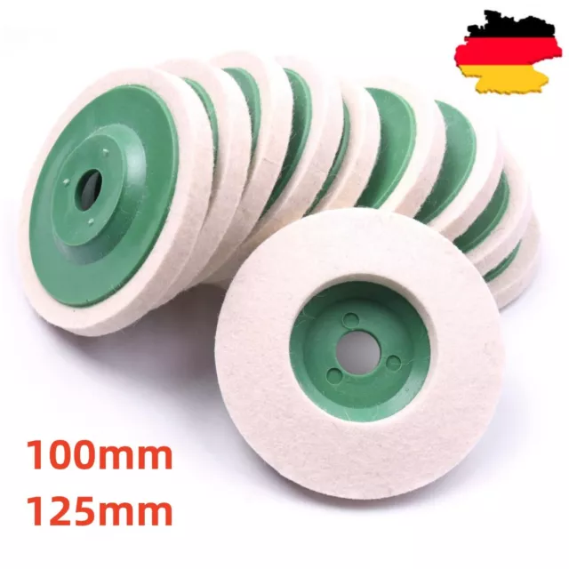 2/5/10 Stk 125mm 100mm Wolle Polieren Winkelschleifer Rad Filz Polierscheibe Neu