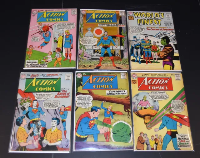 6 Superman Comics 1 World's Finest, 5 Action DC Comics 1959-63, Key Silver Age