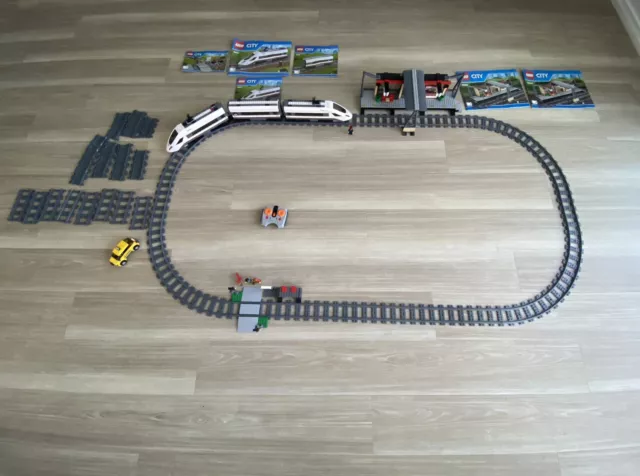LEGO City 60051 High-speed Passenger Train Plus LEGO City 60050 Train Station.