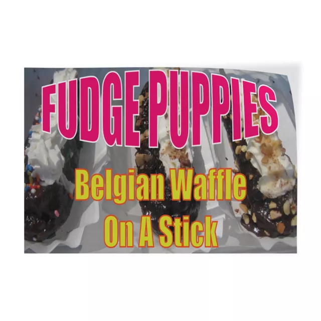 Decal Stickers Fudge Puppies Belgian Waffles on A Stick Vinyl Store Sign Label