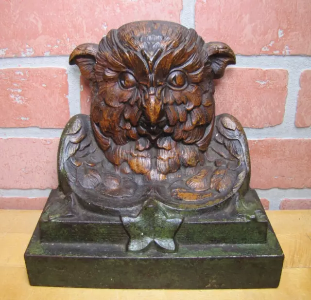 Antique Owl Doorstop Decorative Art Statue Cast Iron Judd Mfg Co 1243 10+ lbs