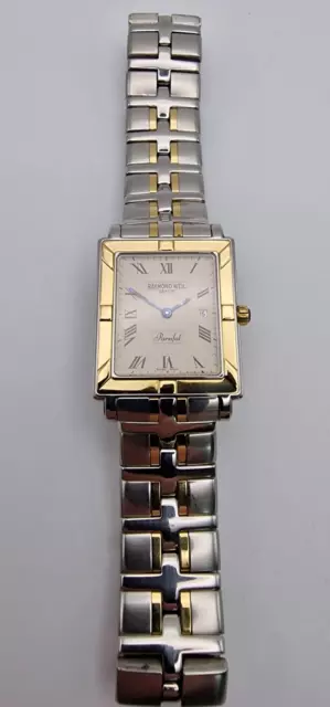 Raymond Weil Parsifal 18 Karat Gold und Edelstahl Herren Tank Style Uhr. 3