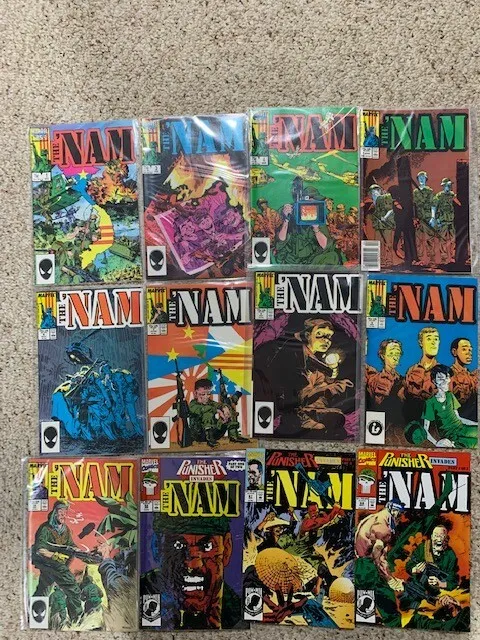 THE 'NAM' (1986) Lot Marvel Vintage 1 3 4 5 6 7 8 9 14 52 67 68 Punisher Golden!