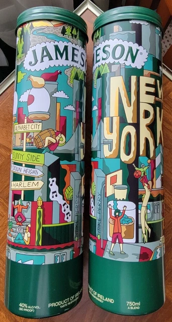 New Jameson Irish Whiskey 750 ML Gift Tin Empty Love Thy Neighborhood New York