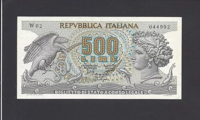 Italy  -  500 Lire  1966 @ Replacement - Sustitutione "W"  @