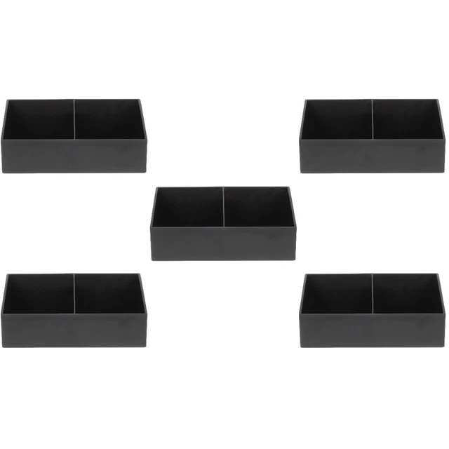 Boîte De Rangement à 2 Compartiments Pour Sachets De Thé Et Sucre - Noire - Organisateur De Bureau Ou Cuisine
