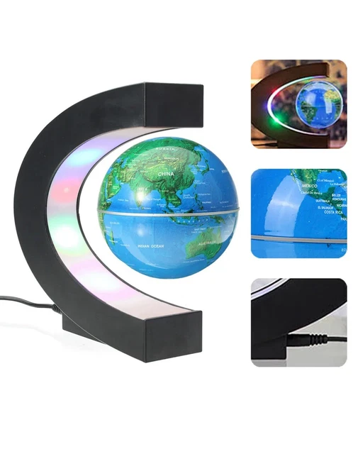 Mappamondo Galleggiante Magnetico Con Luci LED: Il Gadget Da Scrivania Che Sembra Magia! - 2