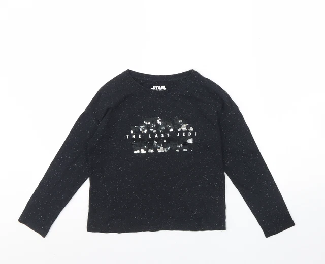 NEXT Boys Black  Cotton Basic T-Shirt Size 8 Years Round Neck  - Star wars