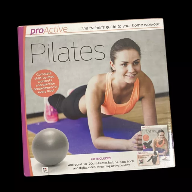 Pilates ProActive Step by Step Home Workout Book w/ 8" Ball & Video Lessons Code