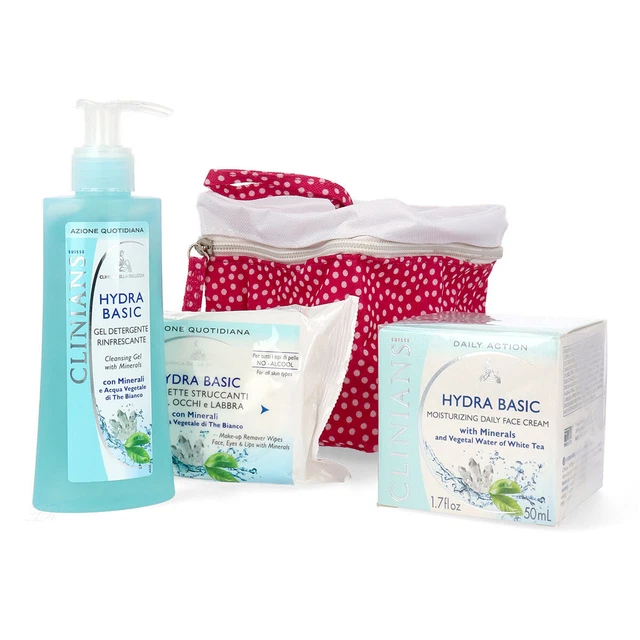 CLINIANS Hydra Basic set regalo per la cura quotidiana del viso tutti i tipi di pelle