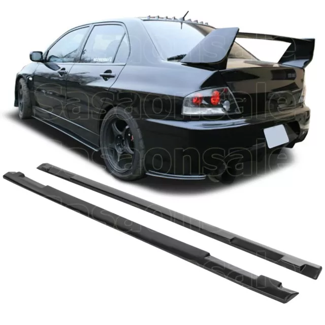 [SASA] Fit for 01-07 Mitsubishi EVO 7 8 9 JDM PU Side Skirts Extensions Lip