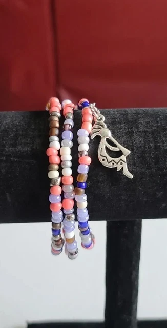 Michele's Attic Seed Bead & Charm Bracelets (3PC)- Kokopelli Dance of Life 81812