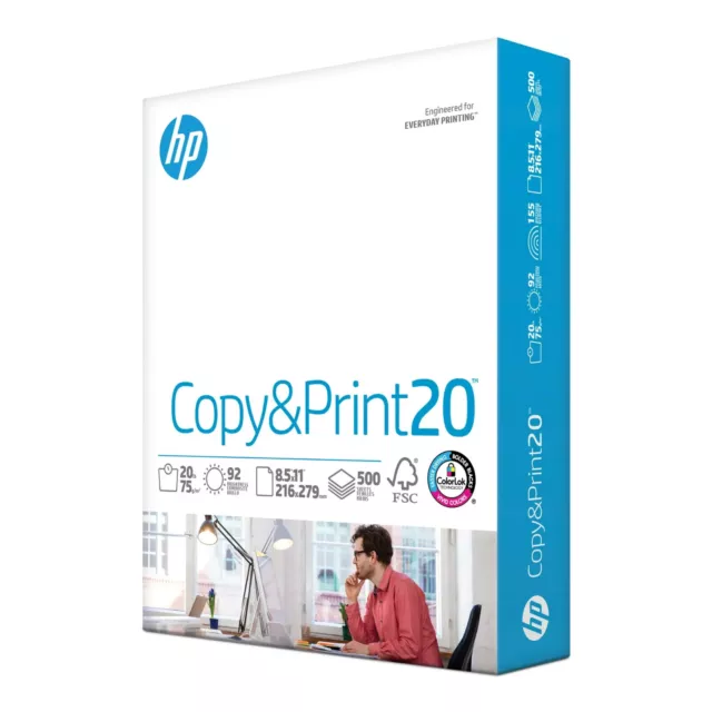 HP Printer Paper Office 20 8.5 x 11 Copy Print Letter Size 1 Ream 500 Sheets